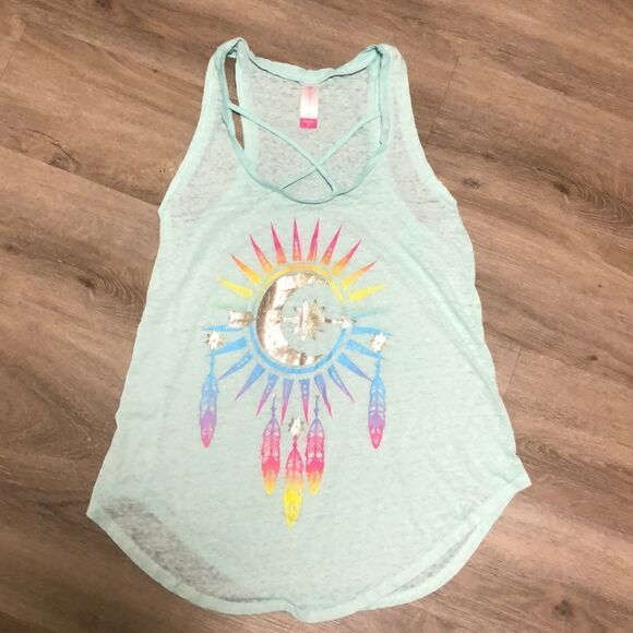No Boundaries Sun Moon and Feathers Tank Top Size XS - Picture 1 of 4